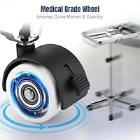 Mobile Mayo Stainless Steel Tray Stand Trolley Medical Doctor Salon Equipment