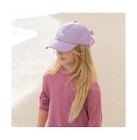 Bits & Bows Girls Rainbow Unicorn Bow Baseball Hat in Lavender