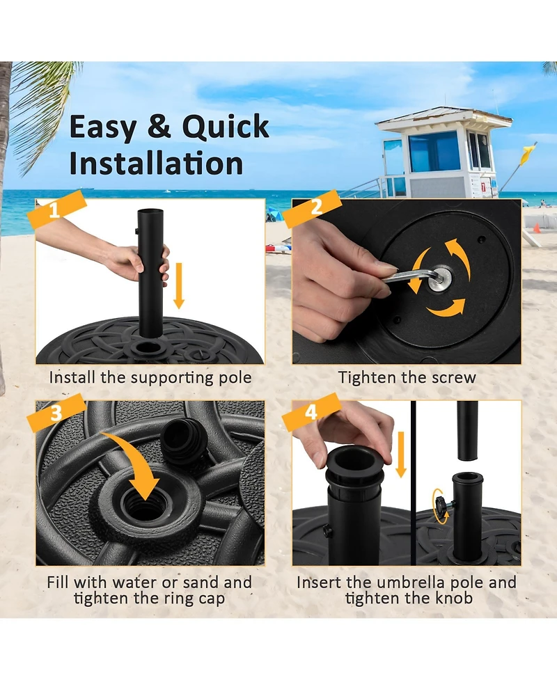 Skonyon 22 Inch Fillable Heavy-Duty Round Patio Umbrella Base Stand