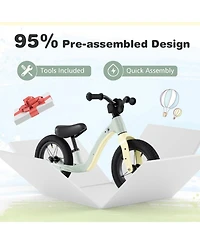 Vebreda 12-Inch Balance Bike with Adjustable Seat and Rotatable Handlebar for Over 36 Months Old-Pink