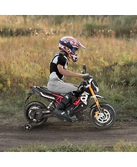 Vebreda 12V Kids Ride-On Motorcycle Aprilia Licensed with Sounds and Music-Red