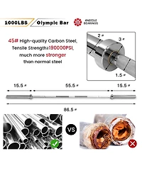 Skonyon 1000 lbs Weight Lifting Barbell