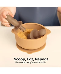 KeaBabies 4-Pack Prep Baby Spoons & Forks Set, Self Feeding Utensils 6-18 Months, Silicone Blw Bpa-Free