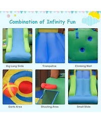 Costway Inflatable Jungle Bounce House Kids Dual Slide Jumping Castle Bouncer