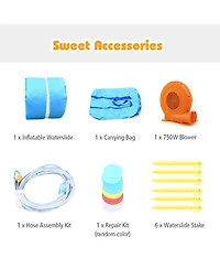 Costway Inflatable Water Slide Kids Bounce House Castle Splash Pool Without Blower