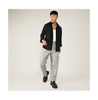 Men's Onyx Black Stripe-Creased Shirt