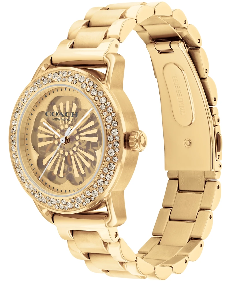 Coach Women's Cruiser Automatic Gold-Tone Stainless Steel Bracelet Watch 37mm