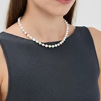 Freshwater Pearl Pastel Rainbow Necklace - Large