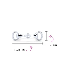 Bling Jewelry Equestrian Gift Double Bit Horse Snaffle Brooche Pin 14K Gold Plated Silver