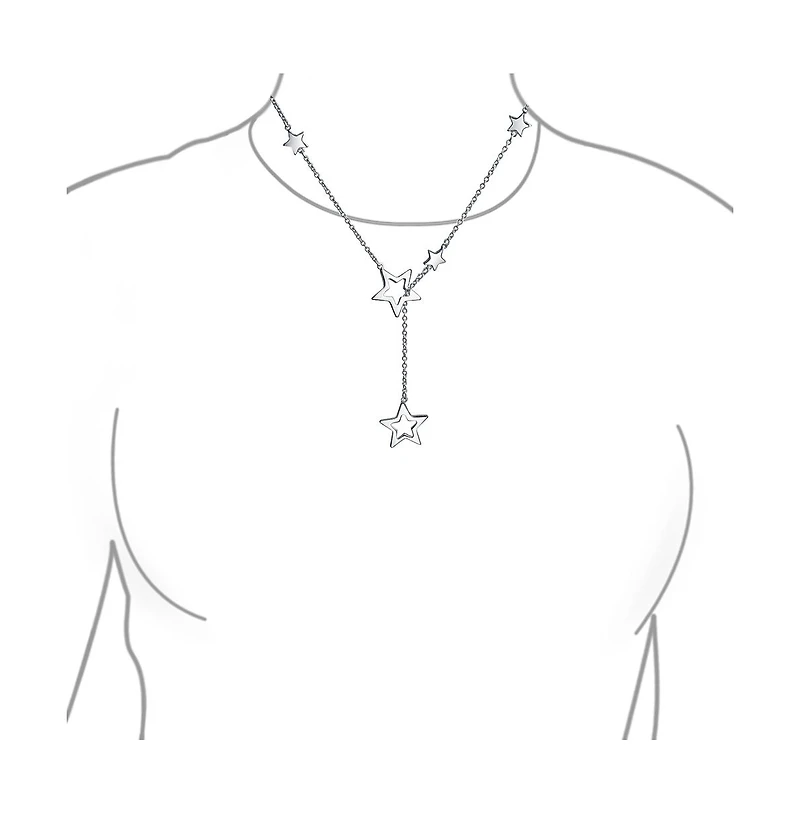 Bling Jewelry Astrology Celestial American Usa Patriotic Open Lucky Stars Rock Star Dangling Lariat Y Necklace Sterling Silver Adjustable