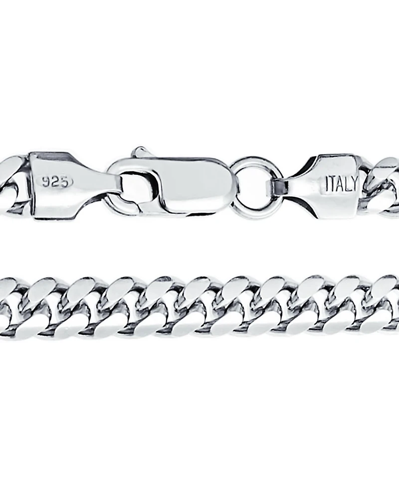 Bling Jewelry Solid Sterling Silver 150 Gauge 5MM Heavy Curb Miami Cuban Chain Necklace