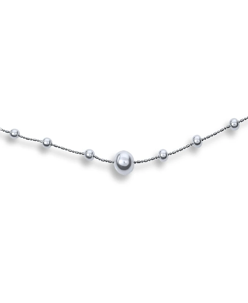 Bling Jewelry Fashion Extra Long Multi Wrap Layering Simulated White Pearl Station Chain Endless Strand Necklace 63 Inch Length