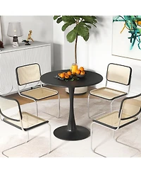 Skonyon 31.5 Inch Round Dining Table with Anti-Slip Pp Ring-Black
