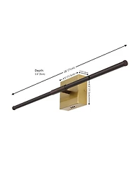 Jonathan Y Makena 28" Modern Minimalist Dimmable Integrated Led Metal Wall Sconce, Oil Rubbed Bronze/Brass Gold