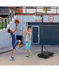 Skonyon 8.5 to 10 Ft Adjustable Portable Basketball Hoop Stand with Fillable Base and 2 Wheels