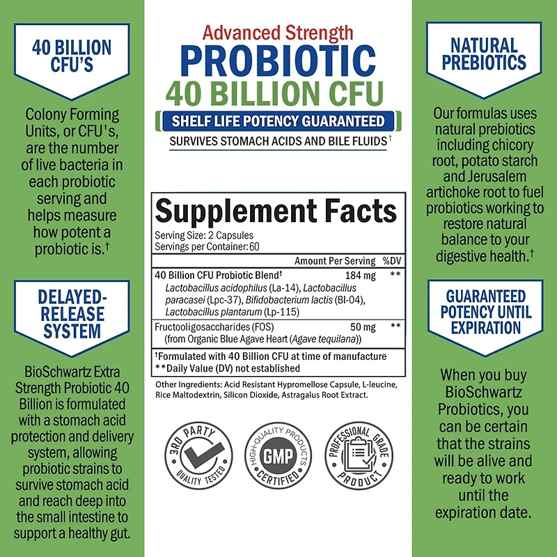 Daily Probiotic Supplement 40 Billion Cfu