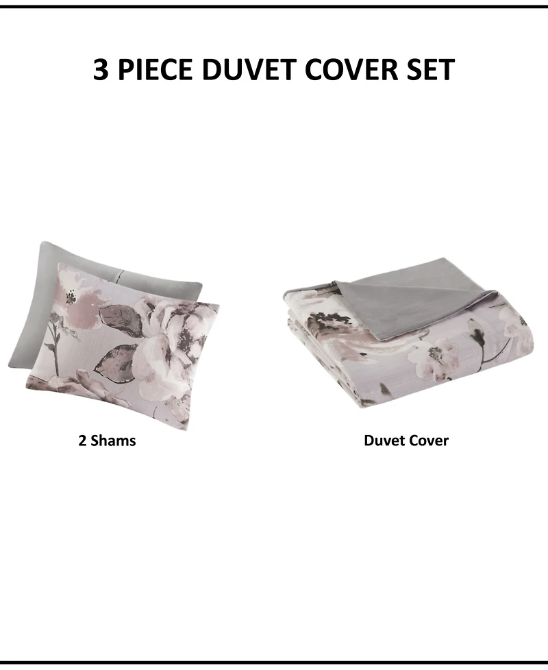 Madison Park Neko 3-Pc. Duvet Cover Set, Full/Queen