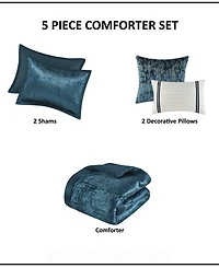 Madison Park Lee Crinkle Velvet 5-Pc. Comforter Set, Full/Queen