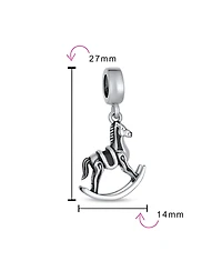 Bling Jewelry Rocking Horse Dangle Charm Bead Sterling Silver Fits European Bracelet