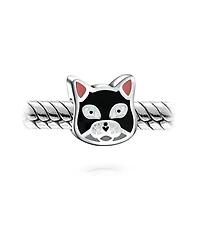 Bling Jewelry Japanese Maneki Neko Lucky Cat Good Fortune Dangle Charm Bead Red Enamel .925 Sterling Silver Fits European Bracelet