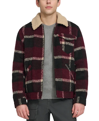 Levi's Men's Plaid Full-Zip Depot Jacket with Fleece Collar