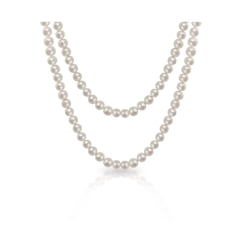 Bling Jewelry Flapper Hand Knotted Endless Layering Wrapping White Freshwater Cultured Long Rope Pearl Strand Necklace