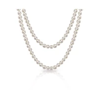 Bling Jewelry Flapper Hand Knotted Endless Layering Wrapping White Freshwater Cultured Long Rope Pearl Strand Necklace