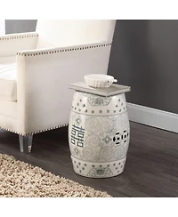 Jonathan Y Double Chinoiserie Ceramic Drum Garden Stool