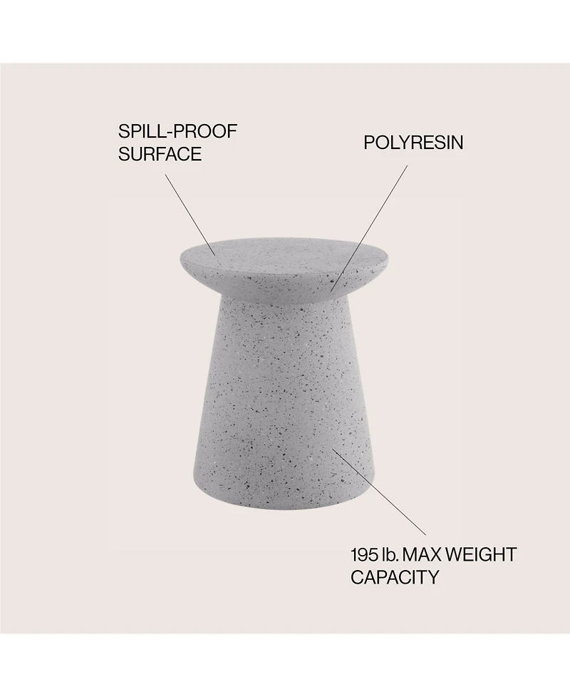 Jonathan Y Hollie Minimalist Modern Drum Indoor/Outdoor Accent Table Pedestal