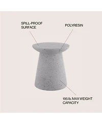 Jonathan Y Hollie Minimalist Modern Drum Indoor/Outdoor Accent Table Pedestal
