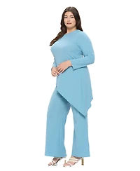 L I V D Plus Size Gianna Asymmetrical Rib Set