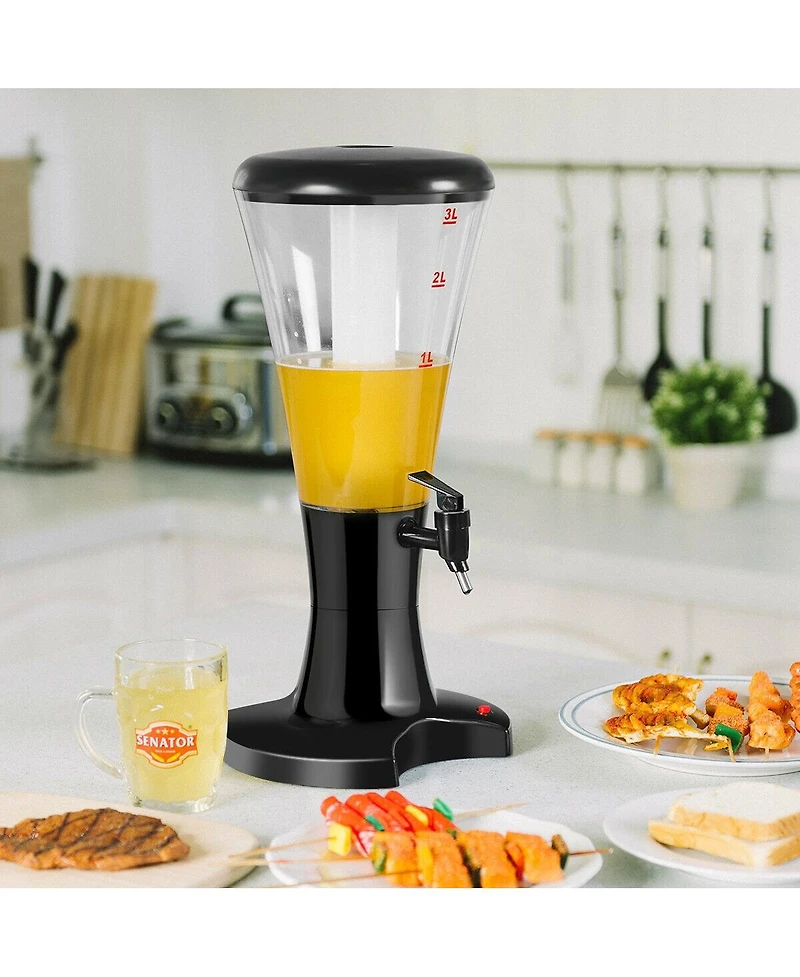 Givimo Set of 2 3L Draft Beer Tower Dispenser with Led Lights