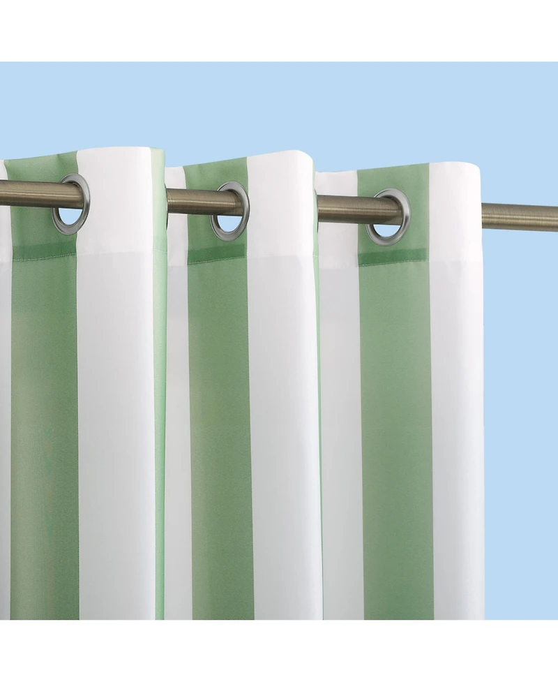 Sun Zero Valencia Cabana Stripe Indoor/Outdoor Uv Protectant Room Darkening Grommet Curtain Panel