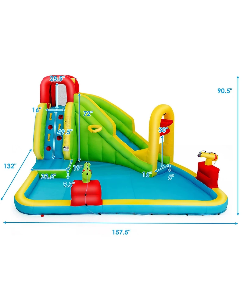 Costway Inflatable Water Slide Kids Bounce House Without Blower