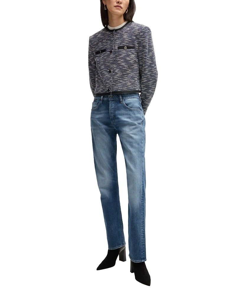 Boss by Hugo Boss Women's Straight-Fit Faded-Blue Jeans