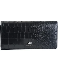 Mancini Women's Croco2 Rfid Secure Trifold Wallet