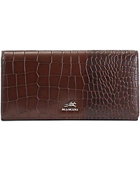 Mancini Women's Croco2 Rfid Secure Trifold Wallet