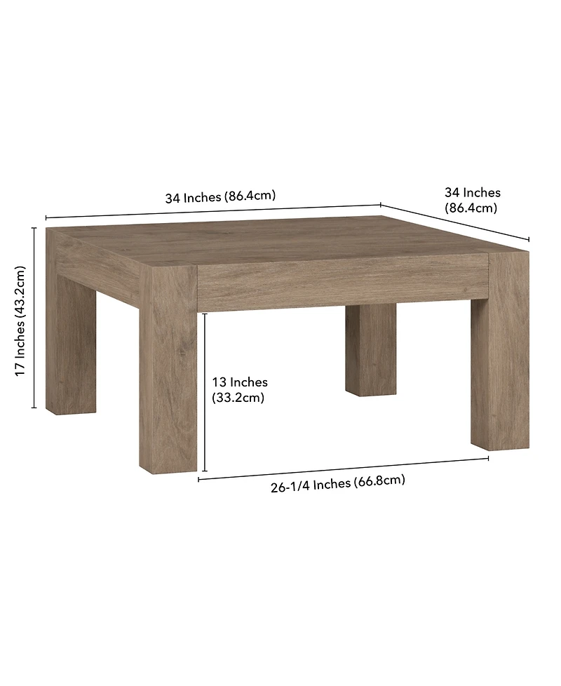 Hudson & Canal Langston 34" Wide Square Coffee Table
