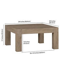 Hudson & Canal Langston 34" Wide Square Coffee Table