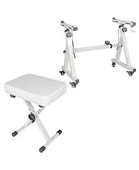 5 Core Keyboard Stand Adjustable z Style Piano Riser + Keyboard Piano Bench