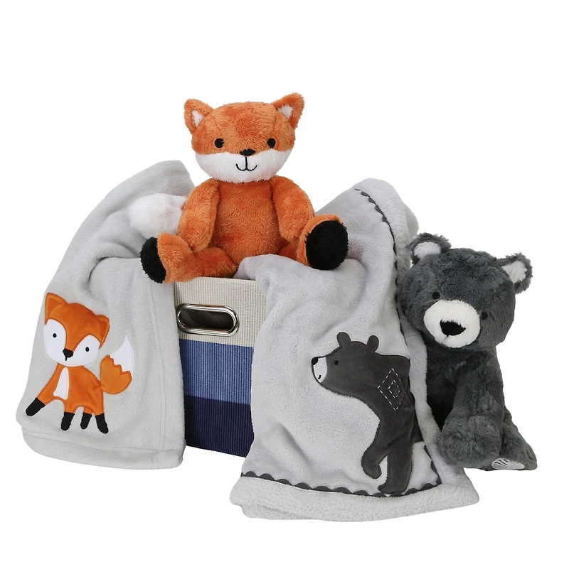Lambs & Ivy 5-Piece Baby Gift Basket for Baby Shower/Newborn Welcome Home