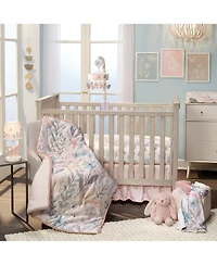 Lambs & Ivy Baby Blooms Pink Butterfly Nursery Lamp with Floral Shade & Bulb
