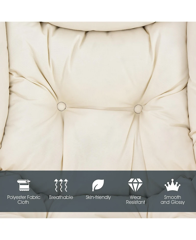Modern Polyester Fabric Lazy Chair Single Sofa w/Side Pocket