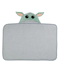 Lambs & Ivy Baby Boys Star Wars The Child/Baby Yoda/Grogu Gray Hooded Bath Towel