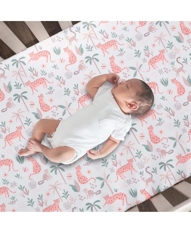 Lambs & Ivy Enchanted Safari Leopard/Lemur Jungle 3-Piece Baby Crib Bedding Set
