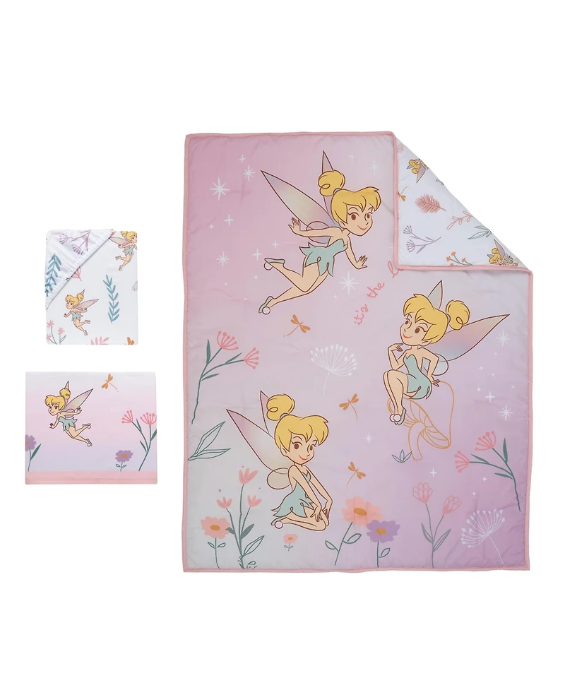 Bedtime Originals Disney Baby Tinker Bell 3-Piece Pink Fairy Baby Crib Bedding Set