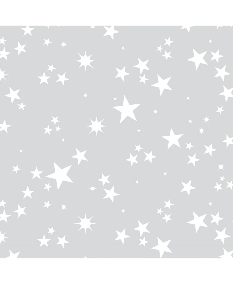 Lambs & Ivy Milky Way Gray/White Stars 100% Cotton Baby Fitted Crib Sheet