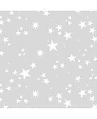 Lambs & Ivy Milky Way Gray/White Stars 100% Cotton Baby Fitted Crib Sheet