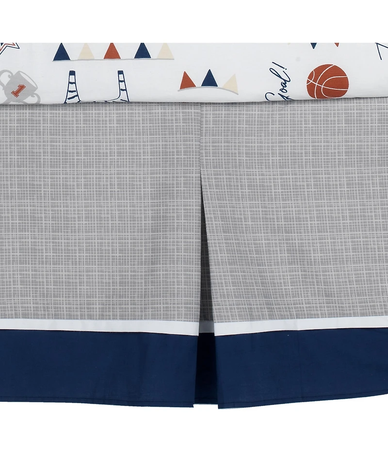 Lambs & Ivy Hall of Fame Sports Animals 5-Piece Crib Bedding Set - Gray/Blue