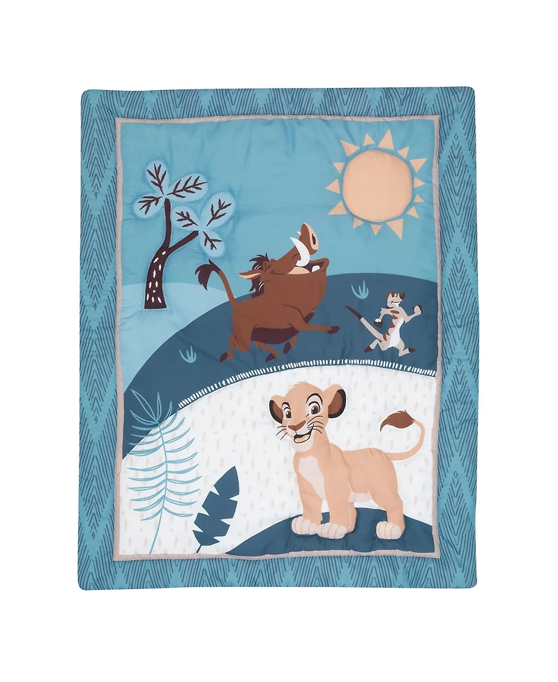 Lambs & Ivy Disney Baby Lion King Adventure Blue 3-Piece Mini Crib Bedding Set